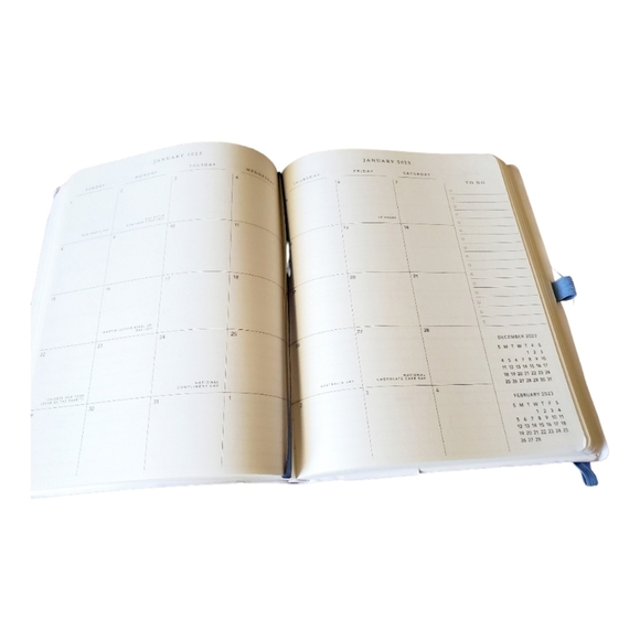 Graphic Faux Leather Blue 2023 Planner 18 Month New - Picture 4 of 9